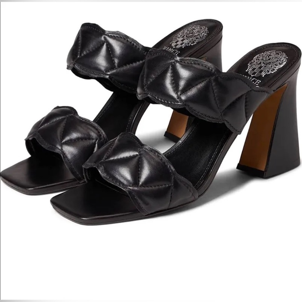 Vince Camuto Renneya Leather Two-Strap High Heel Sandal